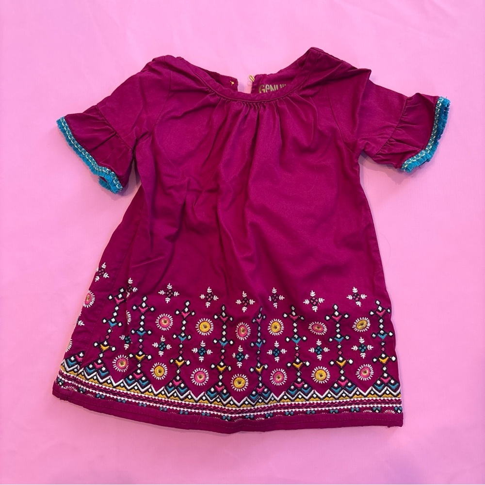 Genuine Kids OshKosh, Size 18 Months Purple Colorful Flower Embroidery Dress